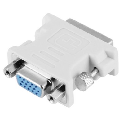 DVI  I Male Dual  Link 24   5 to 15 Pin VGA Female Video Monitor Adapter Converter  White