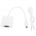 Full HD 1080P Micro HDMI Male to VGA Female Video Adapter Cable with Audio Cable  Length  22cm   White