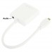 Full HD 1080P Micro HDMI Male to VGA Female Video Adapter Cable with Audio Cable  Length  22cm   White