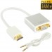 Full HD 1080P 19 Pin HDMI Male to VGA Female Video Adapter Cable with Audio Cable  Length  22cm